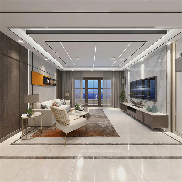 客厅沙发背景墙2025年新款木饰面效果图